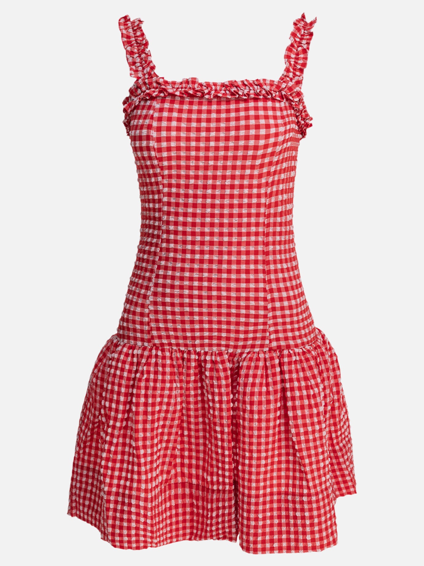 Ganni Mini dress with ruffles 11712496_34 Red 1