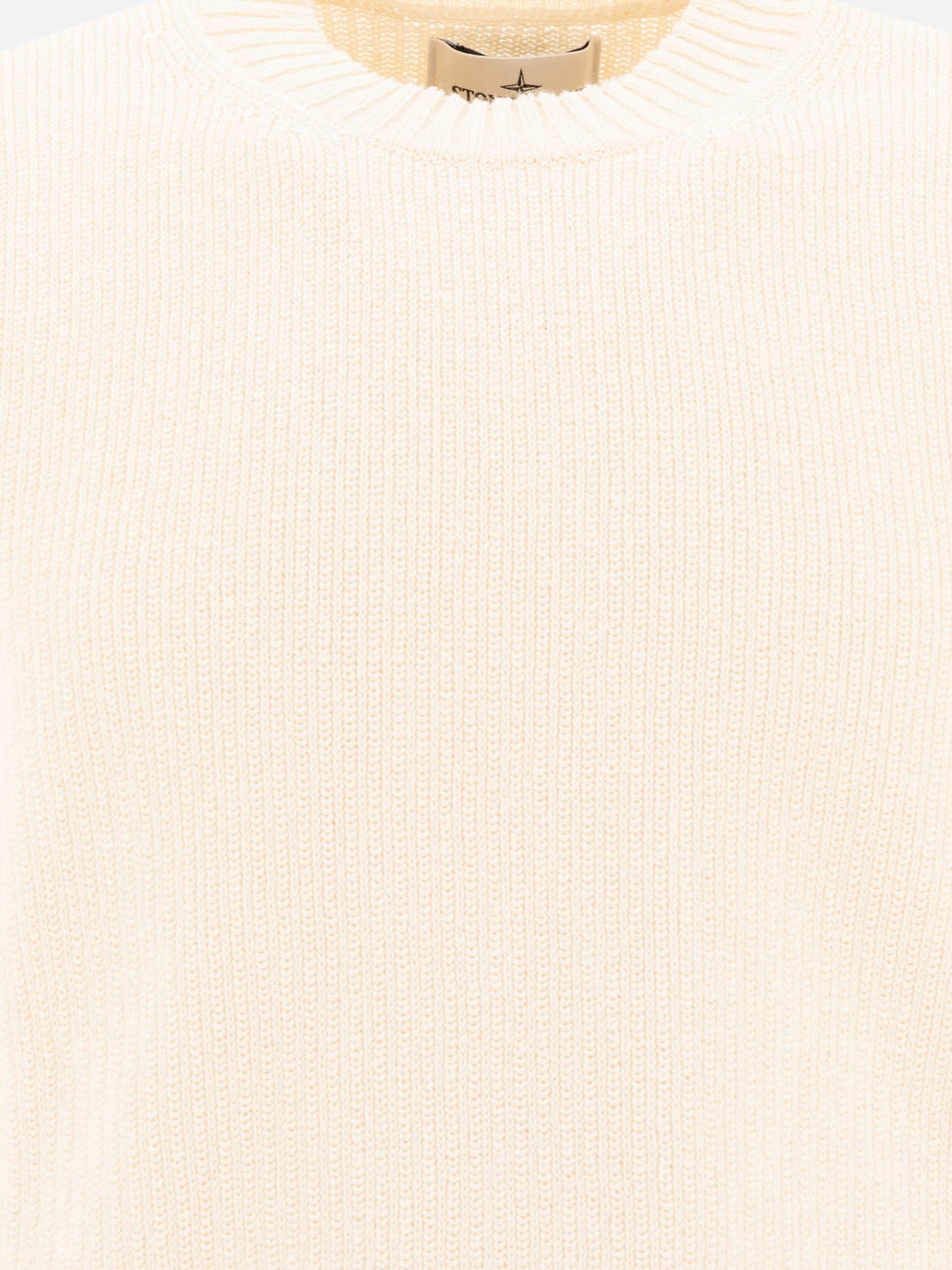 Stone Island Raw hand organic cotton crewneck sweater 10422138_M White 3
