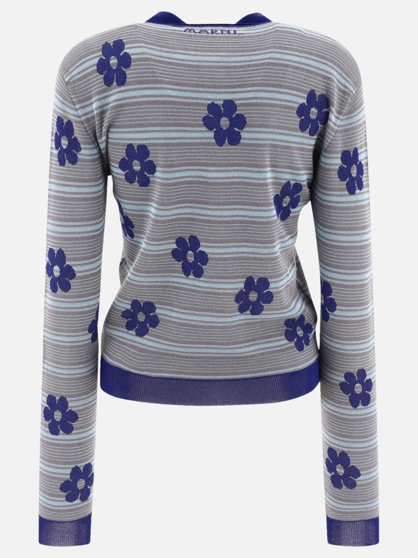 Marni "Striped Flowers" polo shirt 12440595_38 Light blue 2