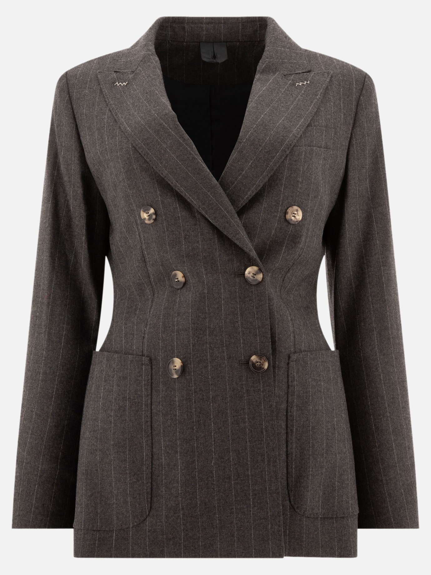 Max Mara "Maracas" pinstriped blazer 18847078_42 Grey 1