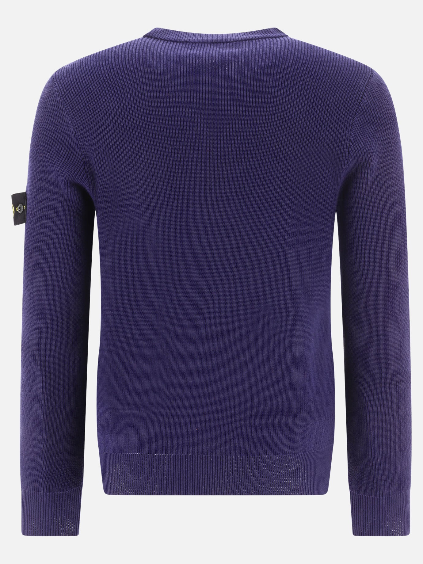 Stone Island "Compass" ribbed sweater Blue