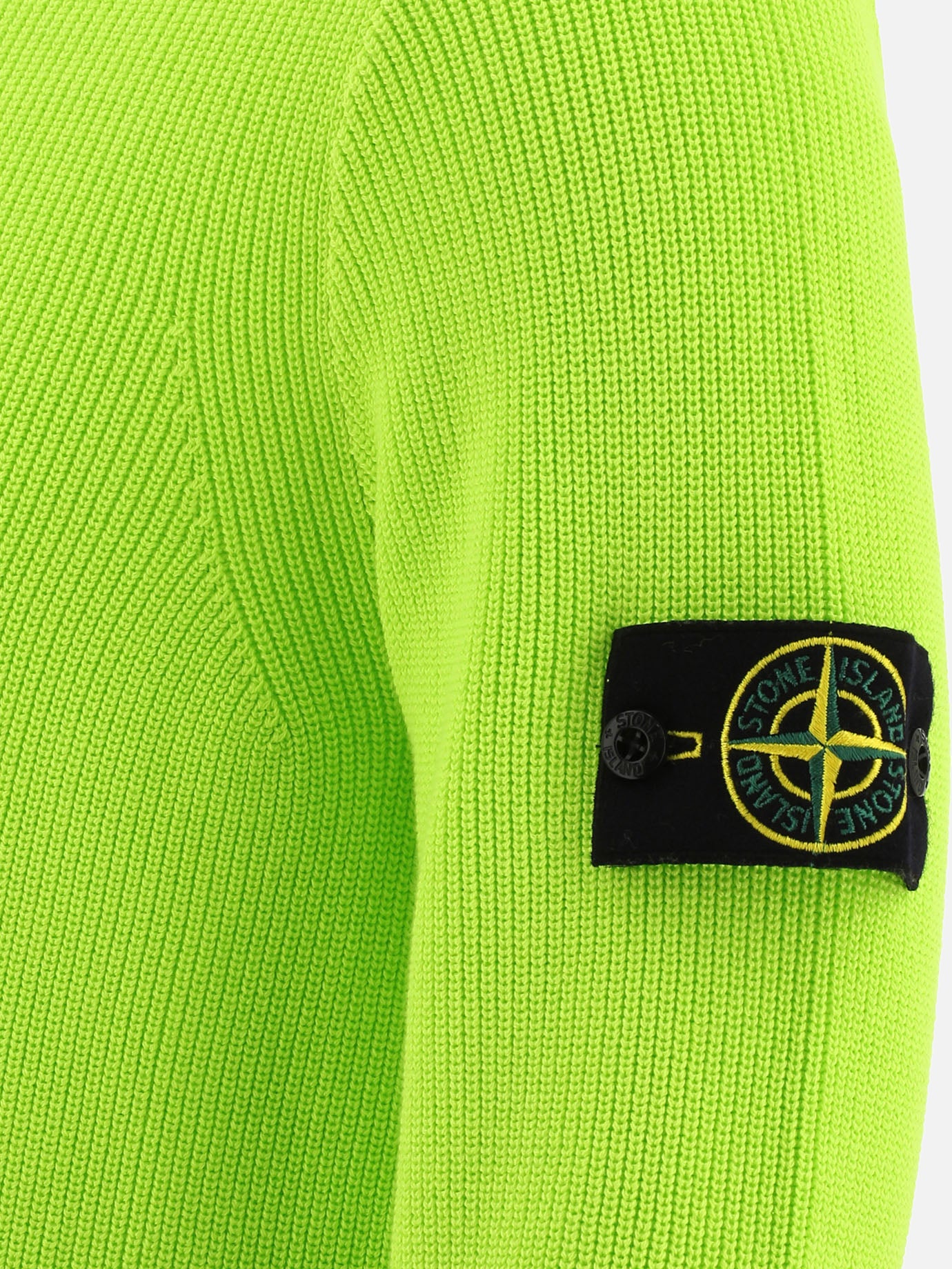 Stone Island "Compass" ribbed sweater Green