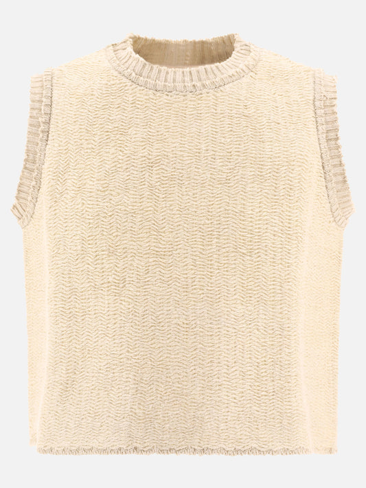 Raw woven knit vest