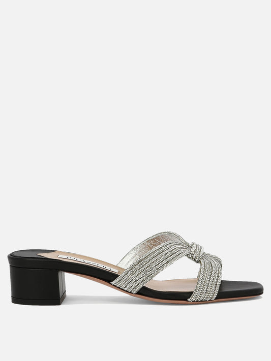 Heeled sandals 100% leather - 100% leather  Black - Aquazzura Women | PLP | VIETTI Online Store 
