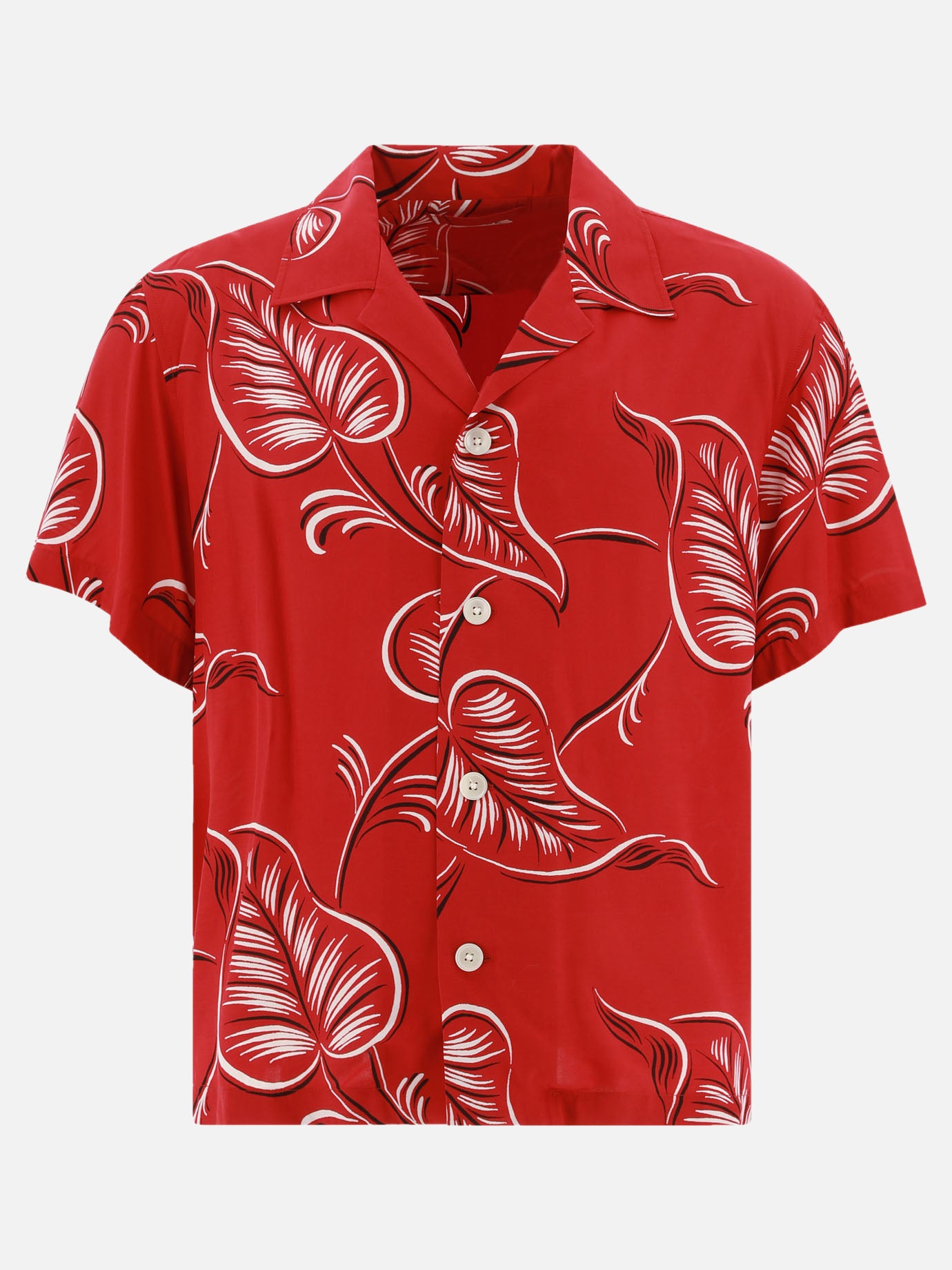 Bode "Creeping Begonia" shirt Red