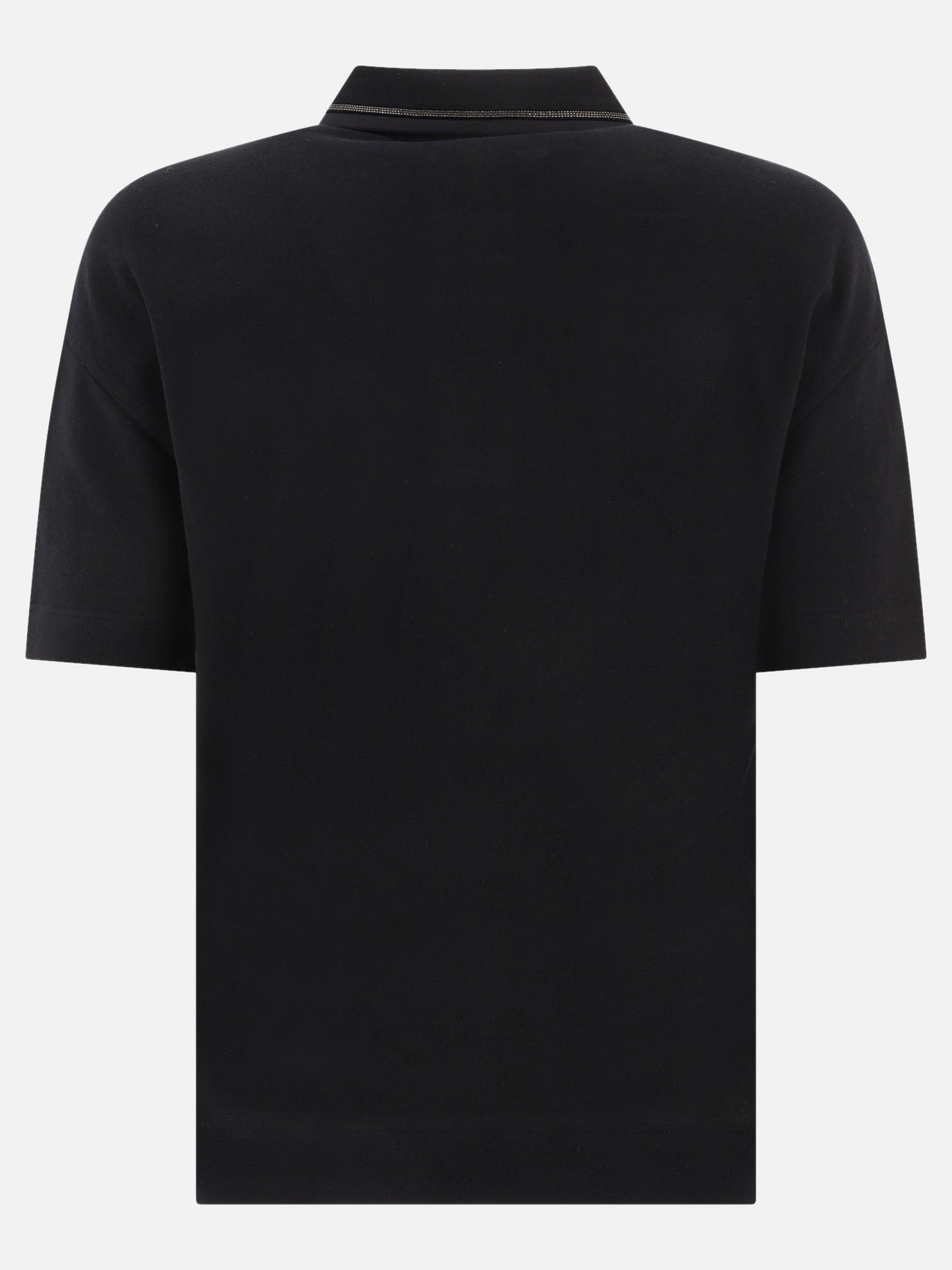 Polo shirts with buttons 100% cotton  Black - Brunello Cucinelli Women | PDP | VIETTI Online Store | thumbnail_2