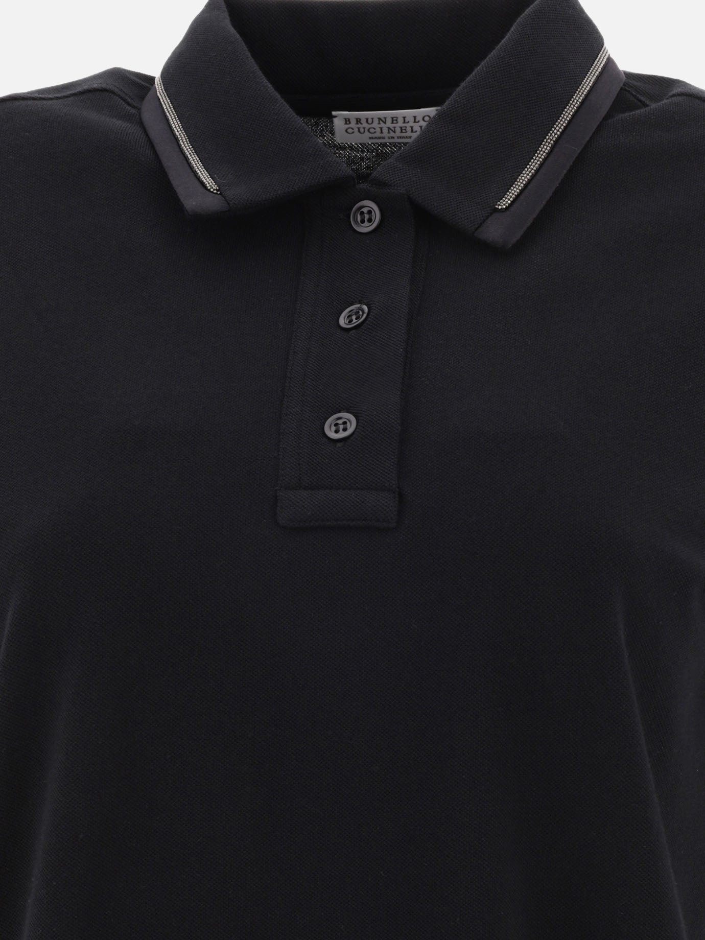 Polo shirts with buttons 100% cotton  Black - Brunello Cucinelli Women | PDP | VIETTI Online Store | Zoom-Modal_3
