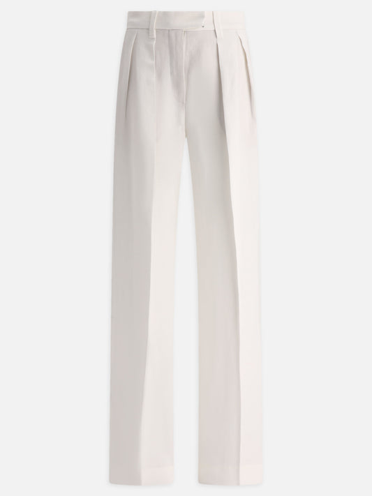 Tailored trousers 73% viscose 27% linen  White - Brunello Cucinelli Women | PLP | VIETTI Online Store 
