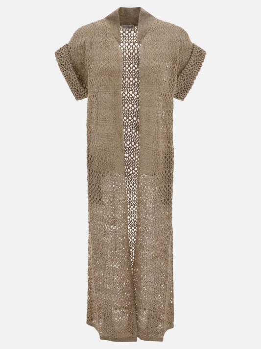 Cardigans 70% linen 30% silk  Beige - Brunello Cucinelli Women | PLP | VIETTI Online Store 
