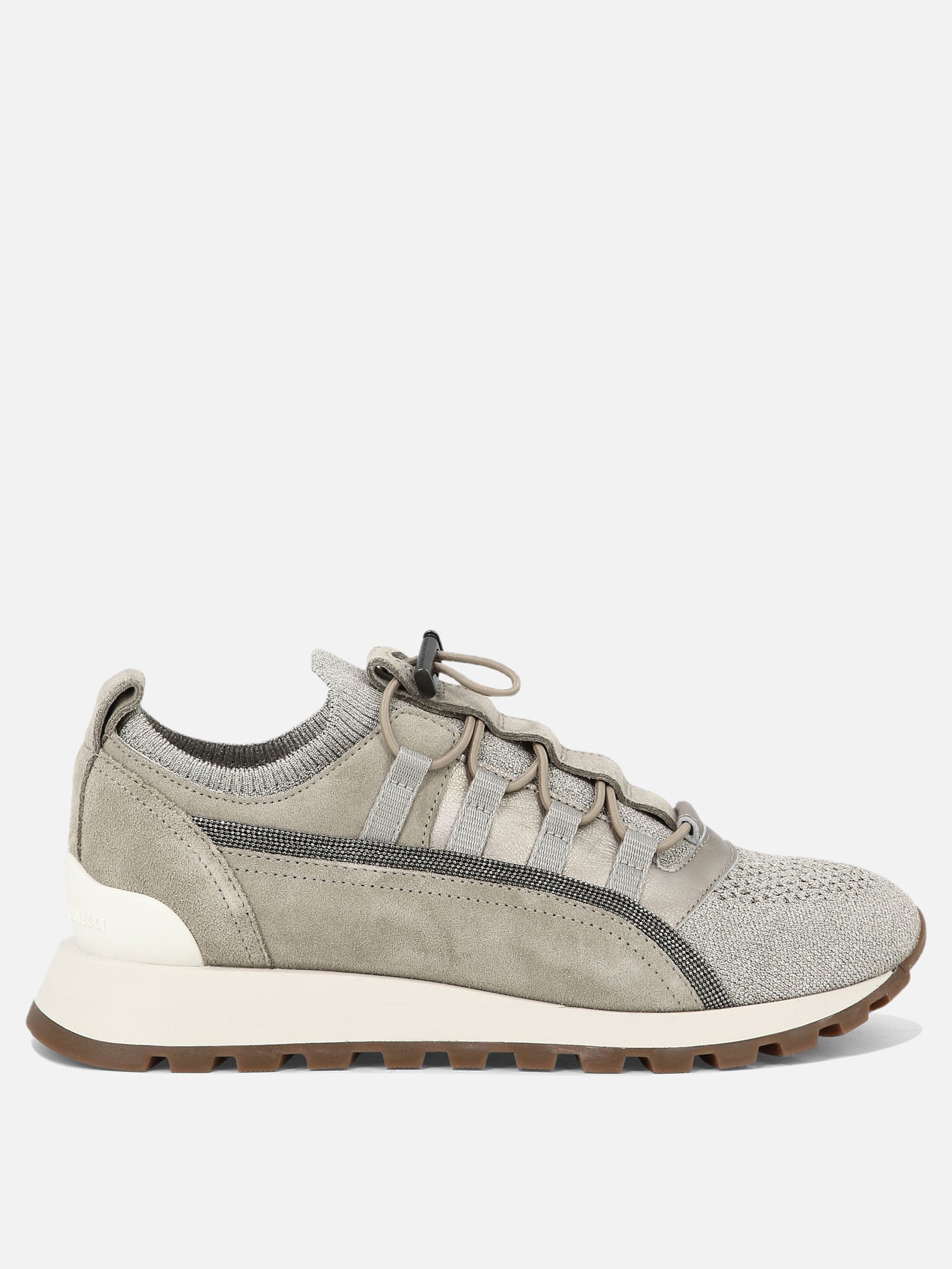 Low top sneakers 77% viscose 23% polyammide - 100% rubber  Beige - Brunello Cucinelli Women | PDP | VIETTI Online Store | thumbnail