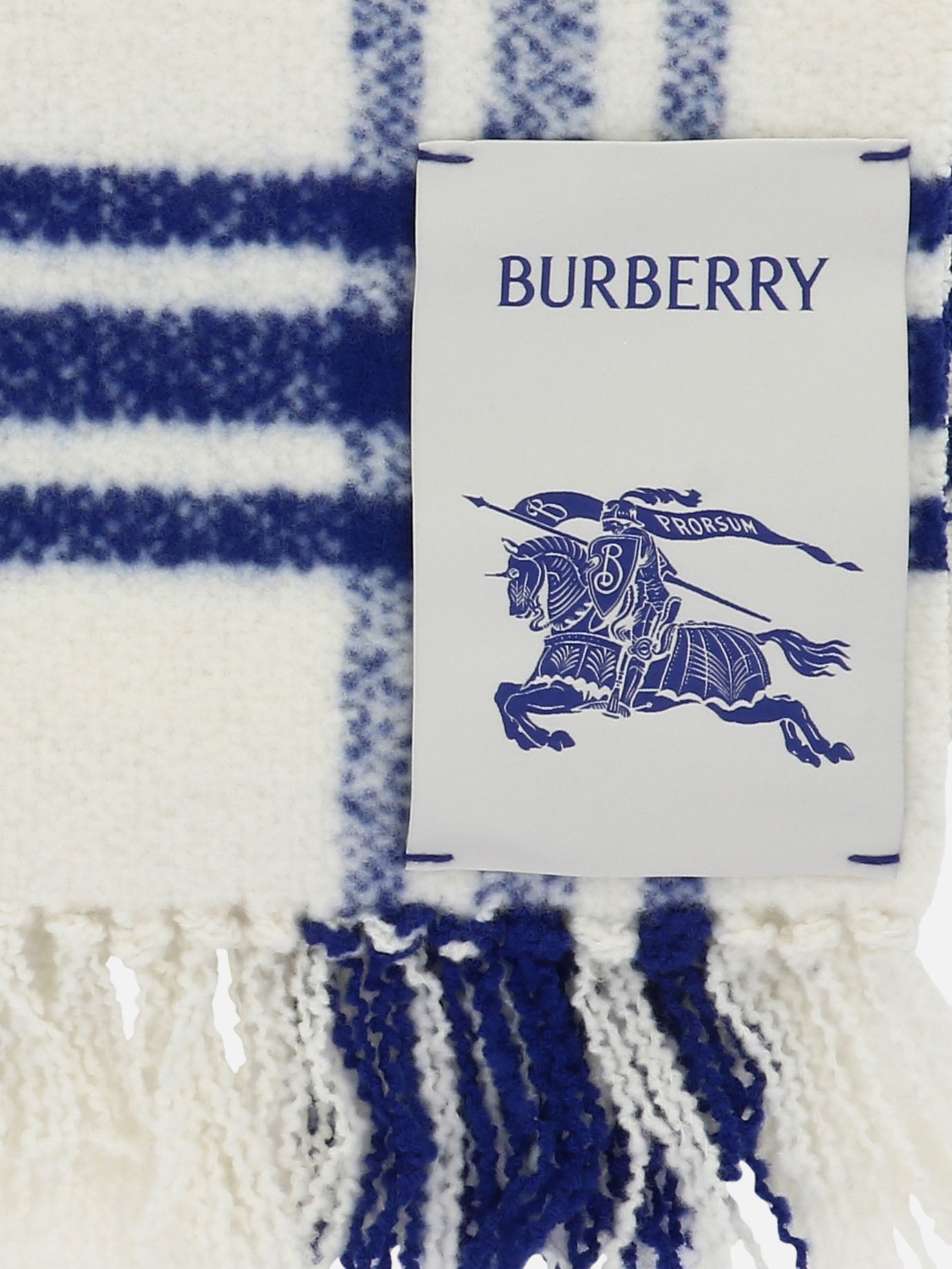 Fringed scarves 100% wool  Blue - Burberry Women | PDP | VIETTI Online Store | thumbnail_2