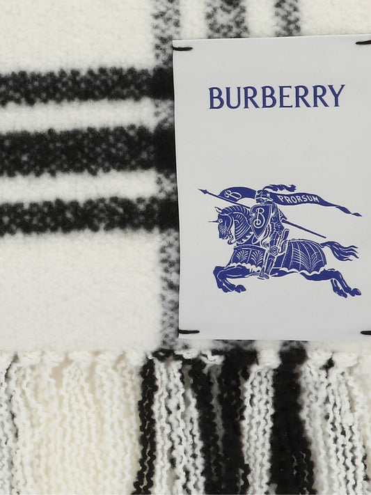 Fringed scarves 100% wool  White - Burberry Women | PLP | VIETTI Online Store | 2
