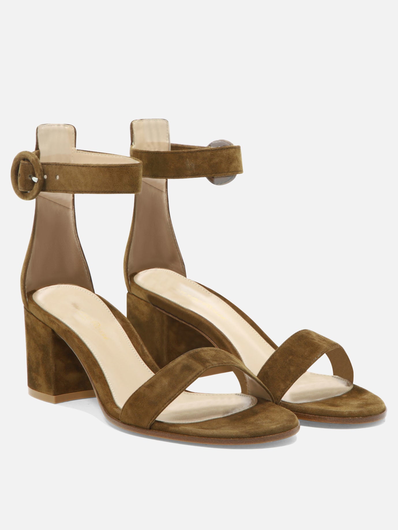 Heeled sandals 100% suede - 100% leather  Brown - Gianvito Rossi Women | PDP | VIETTI Online Store | thumbnail_2