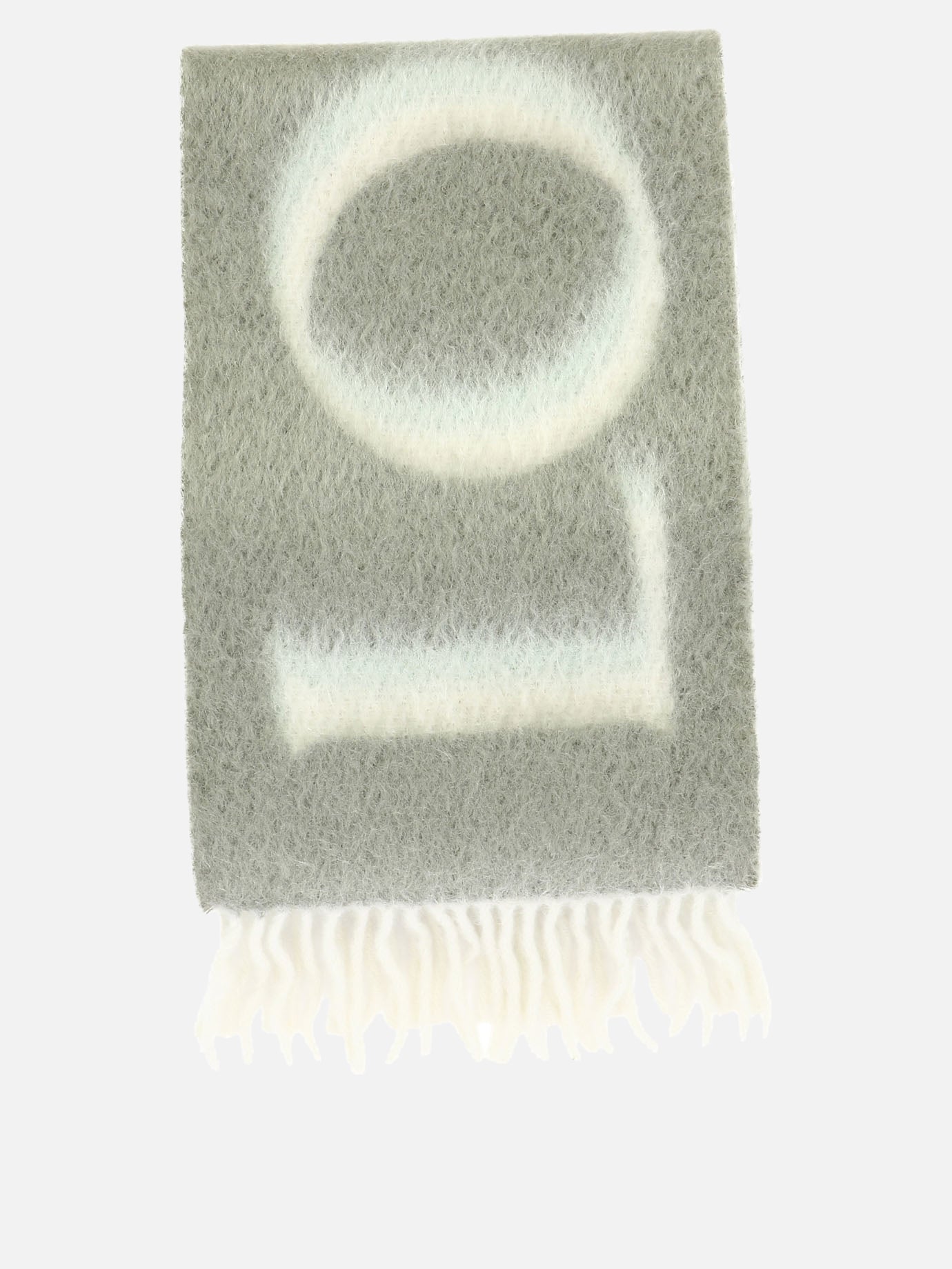 Fringed scarves 46% wool 45% mohair 5% leather 3% polyamide  Green - Loewe Women | PDP | VIETTI Online Store | thumbnail
