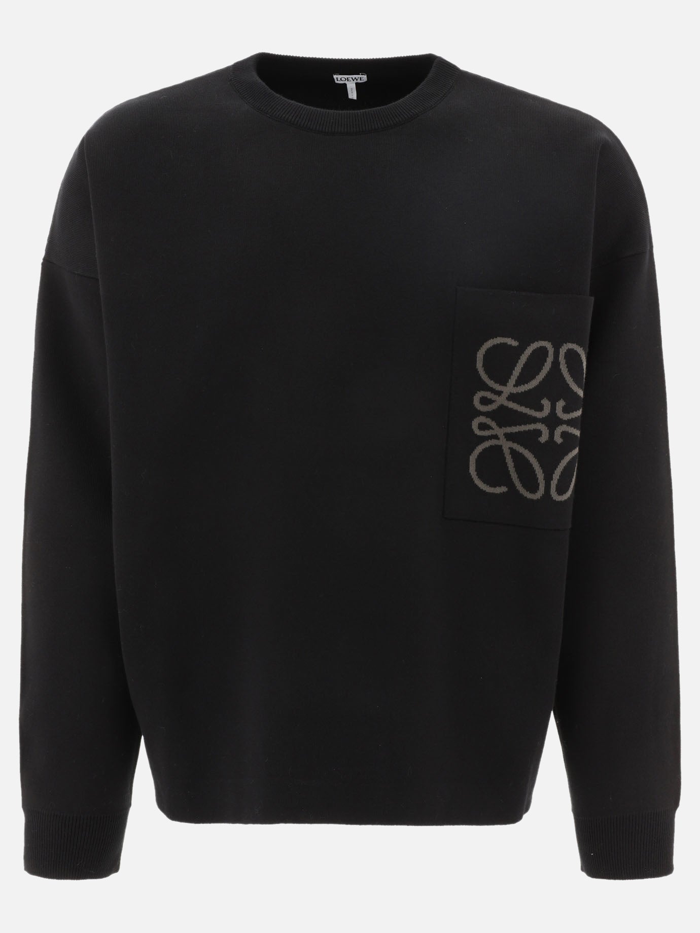 Crewneck sweaters 49% viscose 43% cotton 6% polyamide 2% elastane  Black - Loewe Men | PDP | VIETTI Online Store | thumbnail