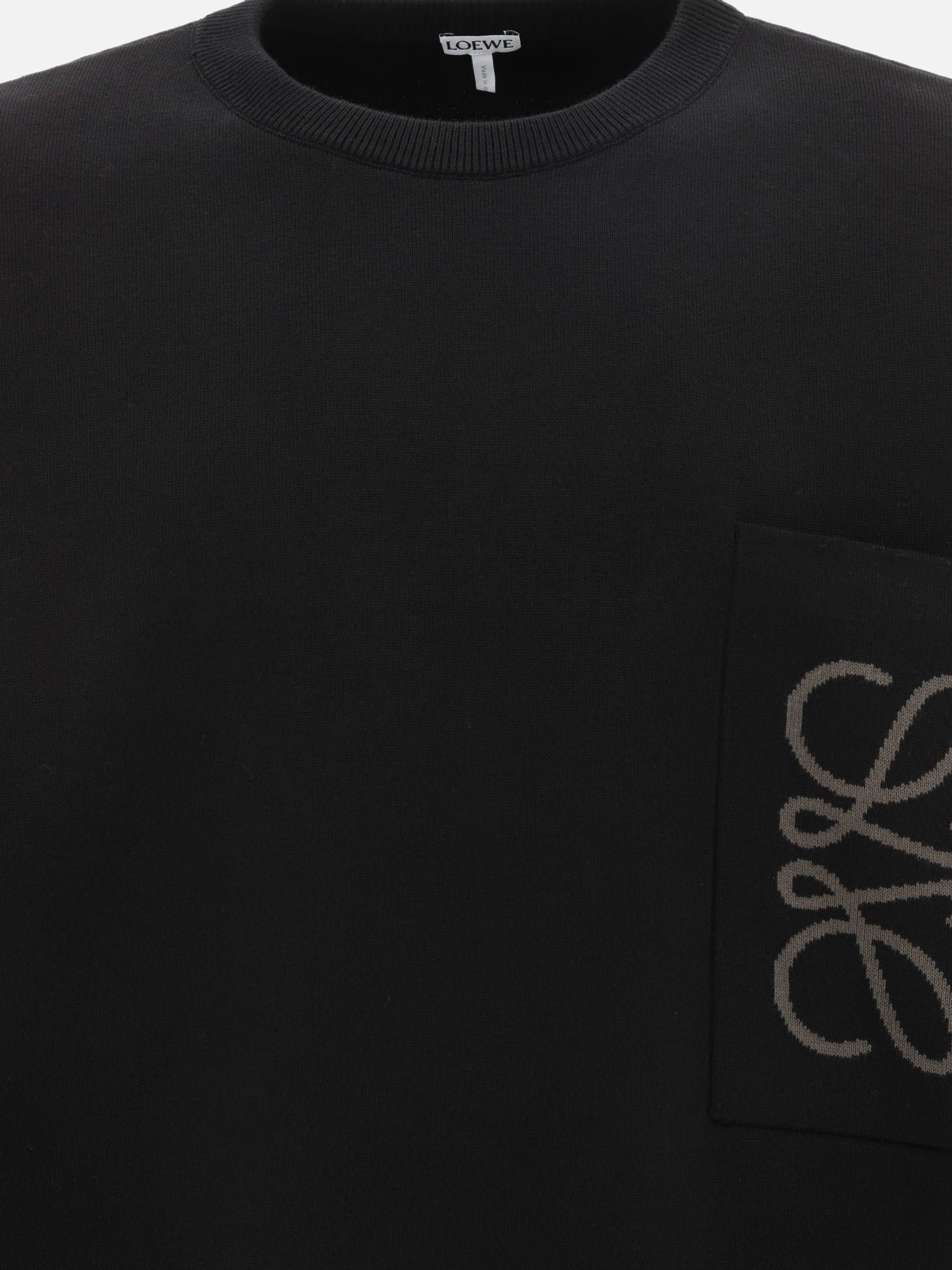 Crewneck sweaters 49% viscose 43% cotton 6% polyamide 2% elastane  Black - Loewe Men | PDP | VIETTI Online Store | thumbnail_3
