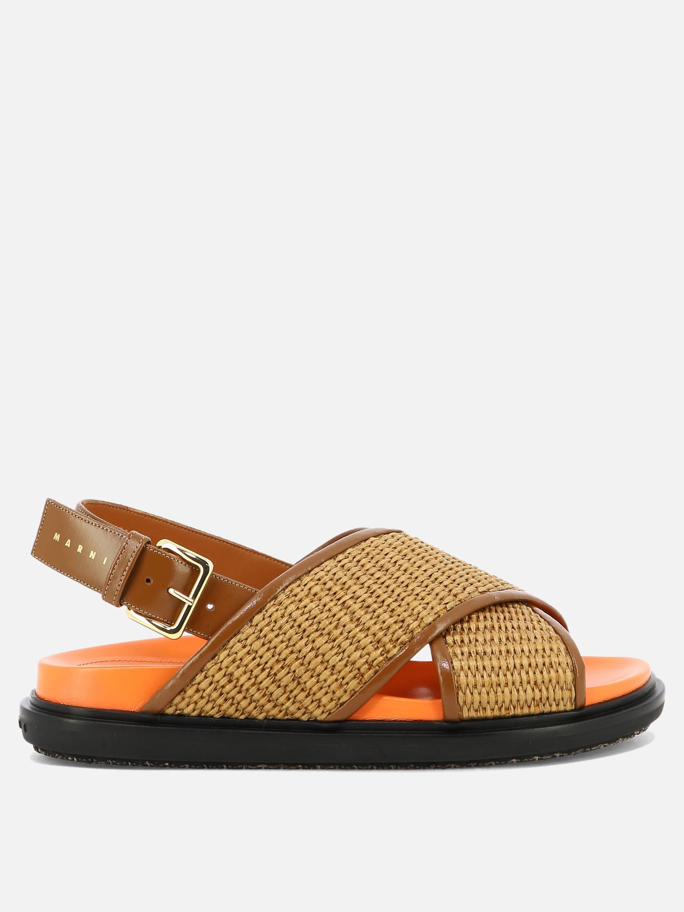 Flat sandals 52% cotton 48% polyamide - 100% rubber  Brown - Marni Women | PDP | VIETTI Online Store | thumbnail