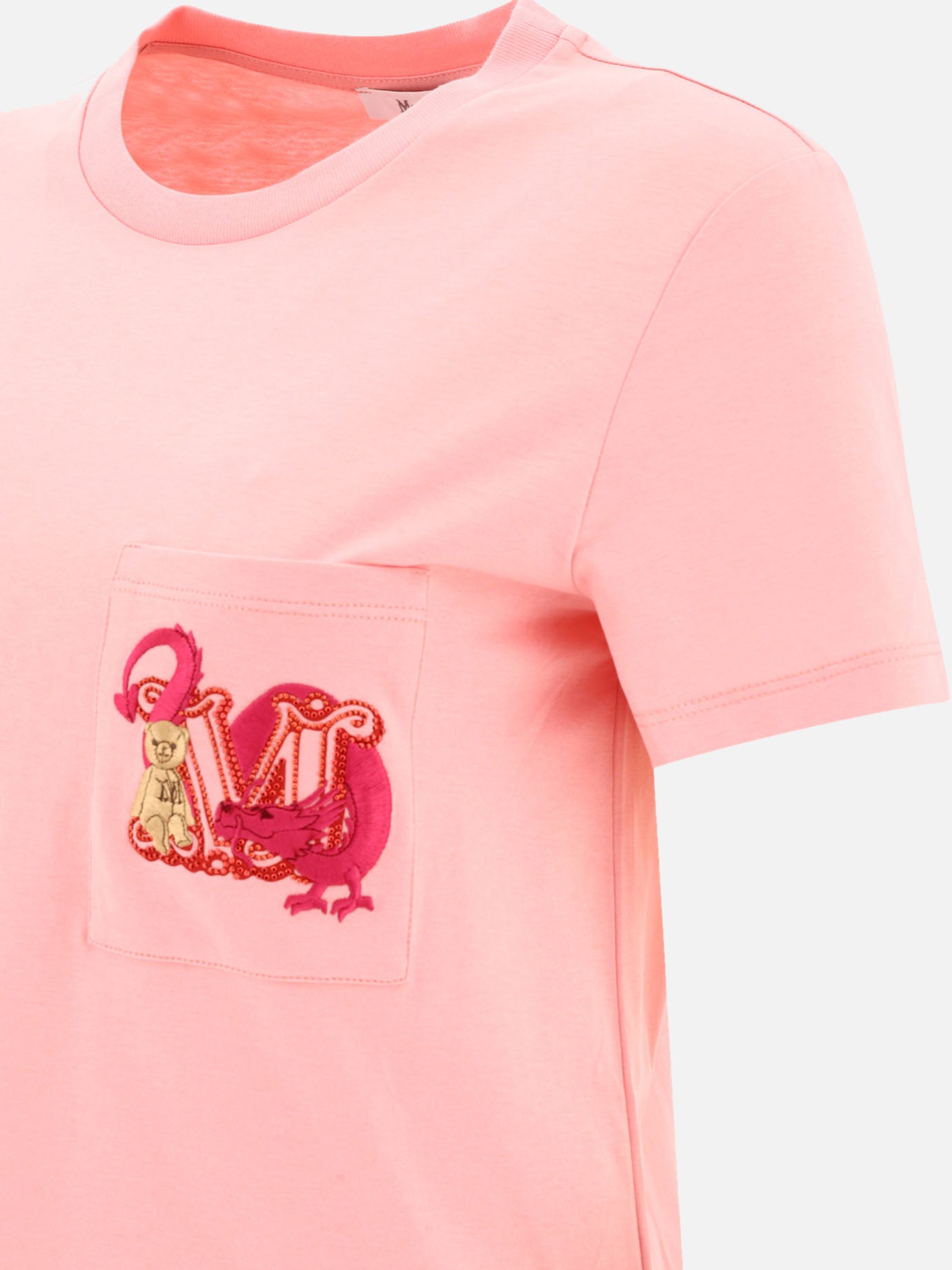 Crewneck t-shirts 100% cotton  Pink - Max Mara Women | PDP | VIETTI Online Store | thumbnail_4