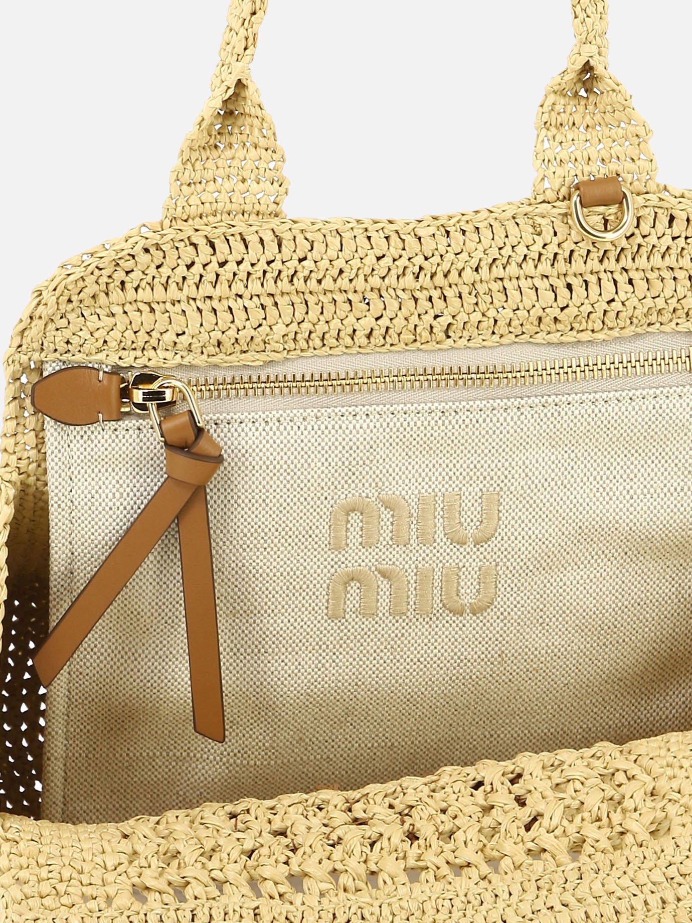 Small bags 100% palm leaves  Beige - Miu Miu Women | PDP | VIETTI Online Store | Zoom-Modal_5
