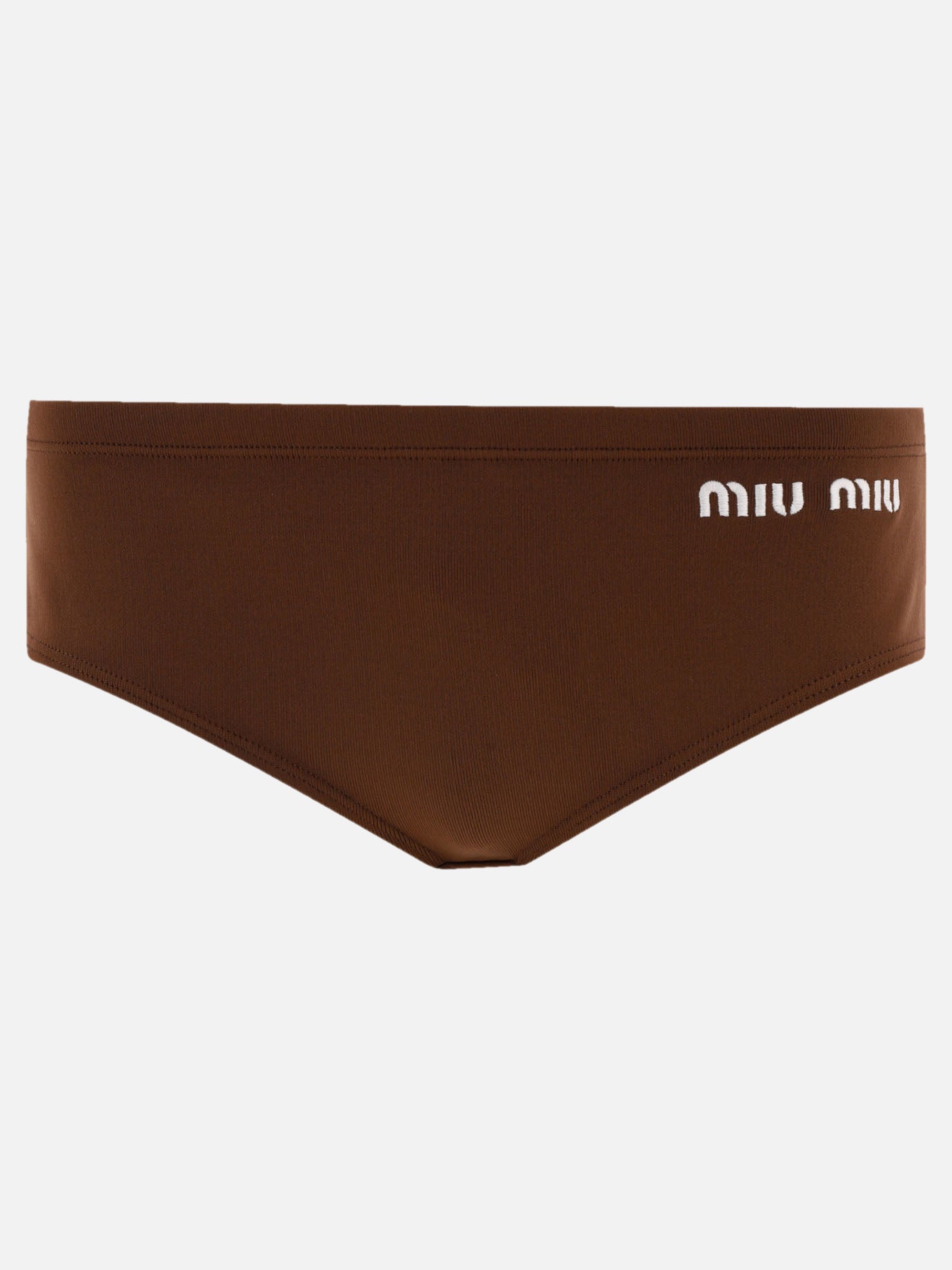 Bikinis 70% recycled polyamide 27% polyamide 3% elastane  Brown - Miu Miu Women | PDP | VIETTI Online Store | Zoom-Modal
