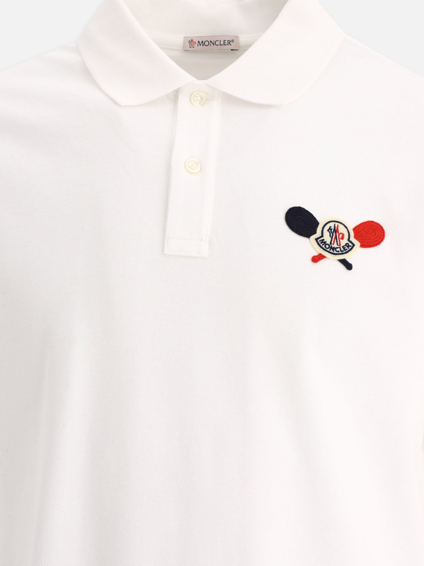 Polo shirts with buttons 100% cotton  White - Moncler Men | PDP | VIETTI Online Store | thumbnail_3