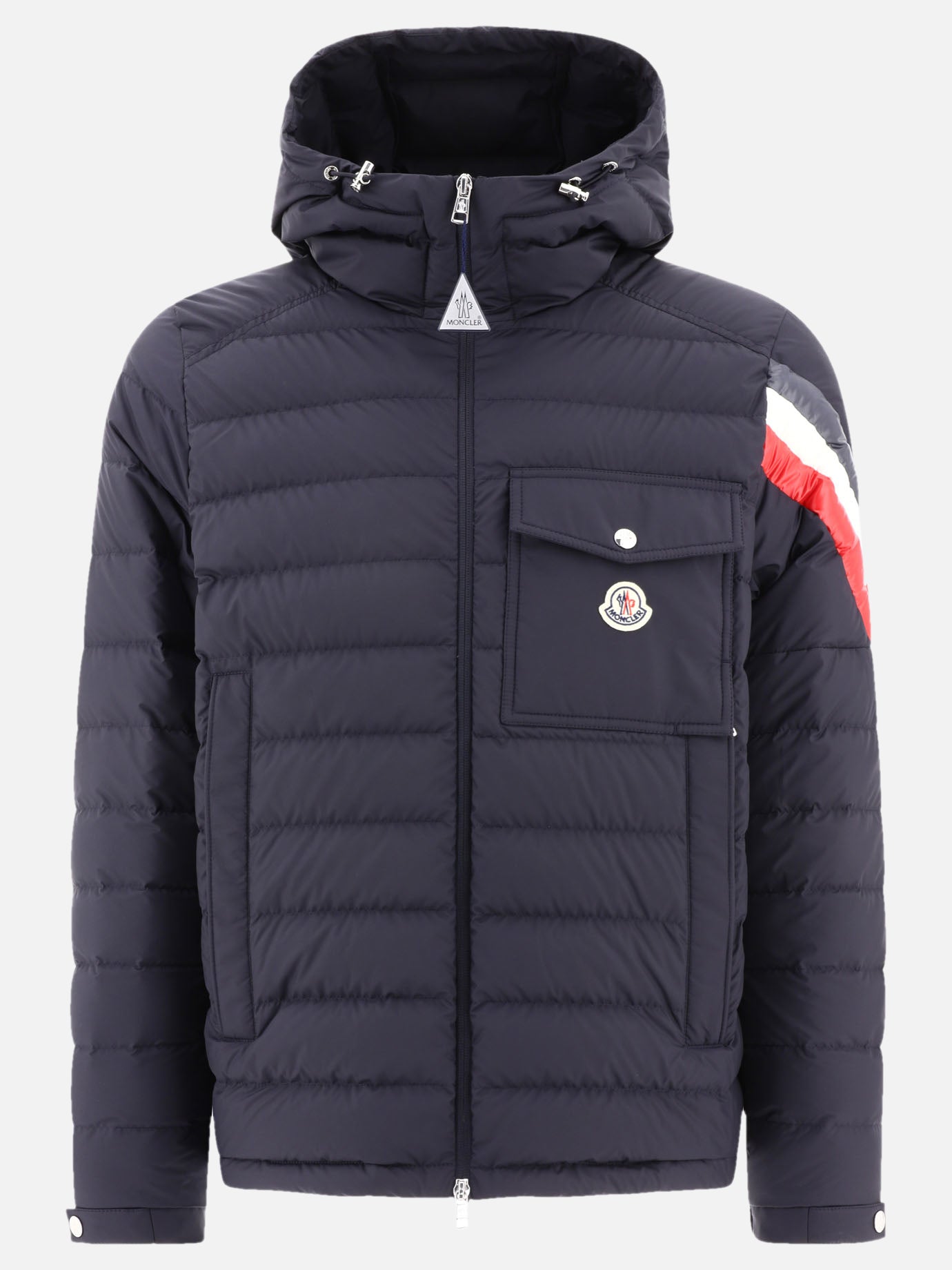 Down jackets 100% polyamide - Padding: down and feathers  Blue - Moncler Men | PDP | VIETTI Online Store | Zoom-Modal
