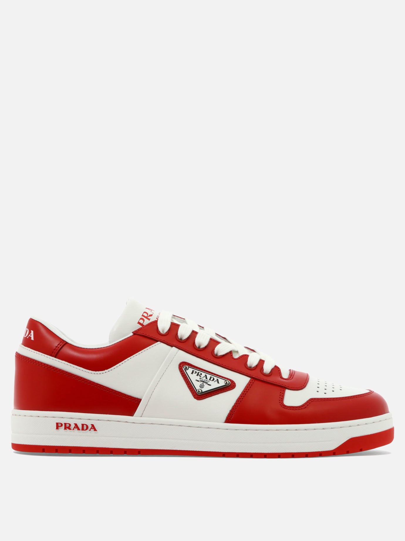 Low top sneakers 100% calf leather - 100% rubber  Red - Prada Men | PDP | VIETTI Online Store | thumbnail