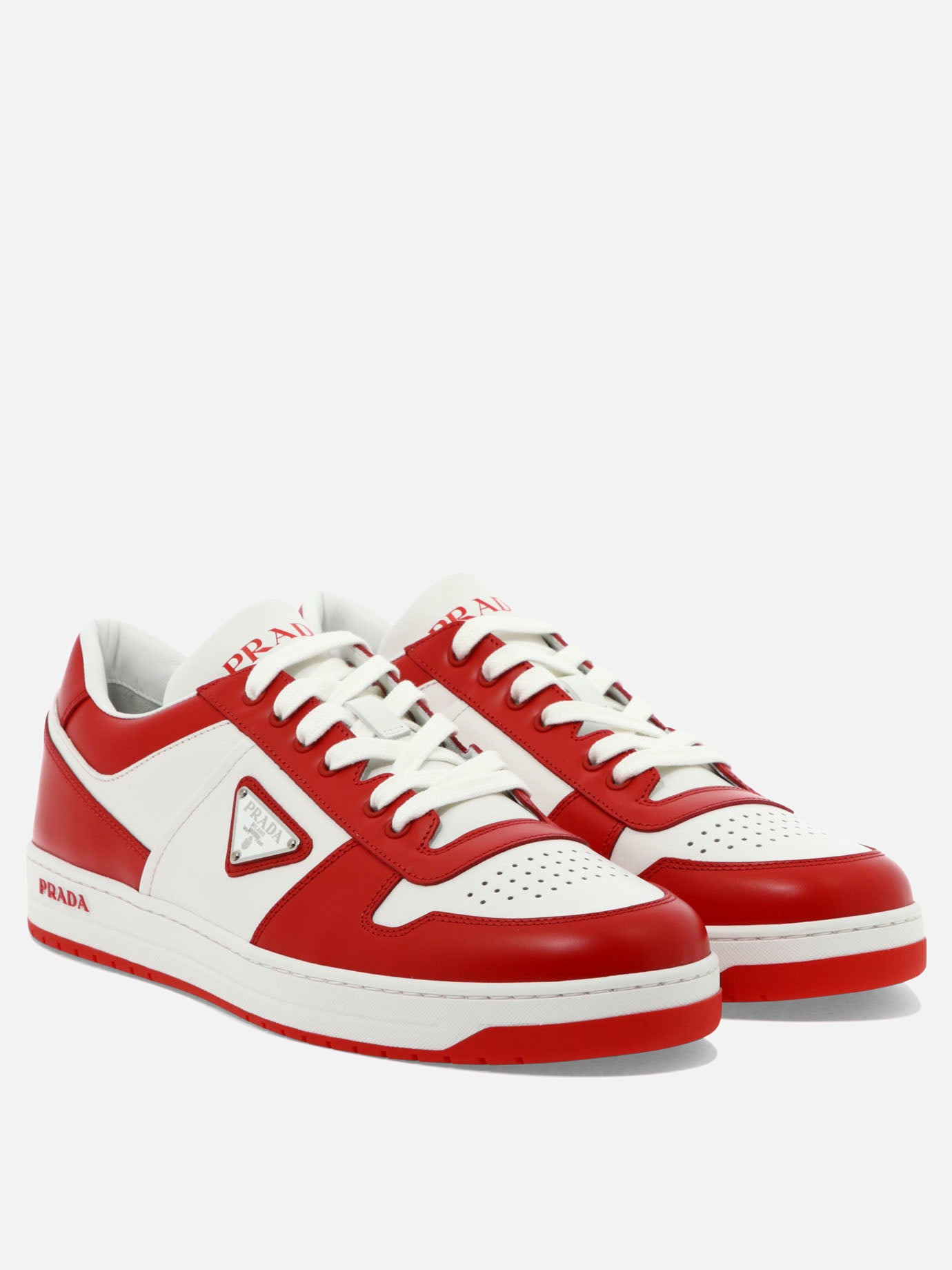 Low top sneakers 100% calf leather - 100% rubber  Red - Prada Men | PDP | VIETTI Online Store | thumbnail_2