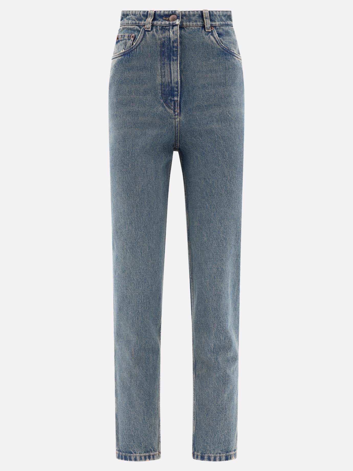 Straight-leg jeans 100% cotton  Light blue - Prada Women | PDP | VIETTI Online Store | thumbnail