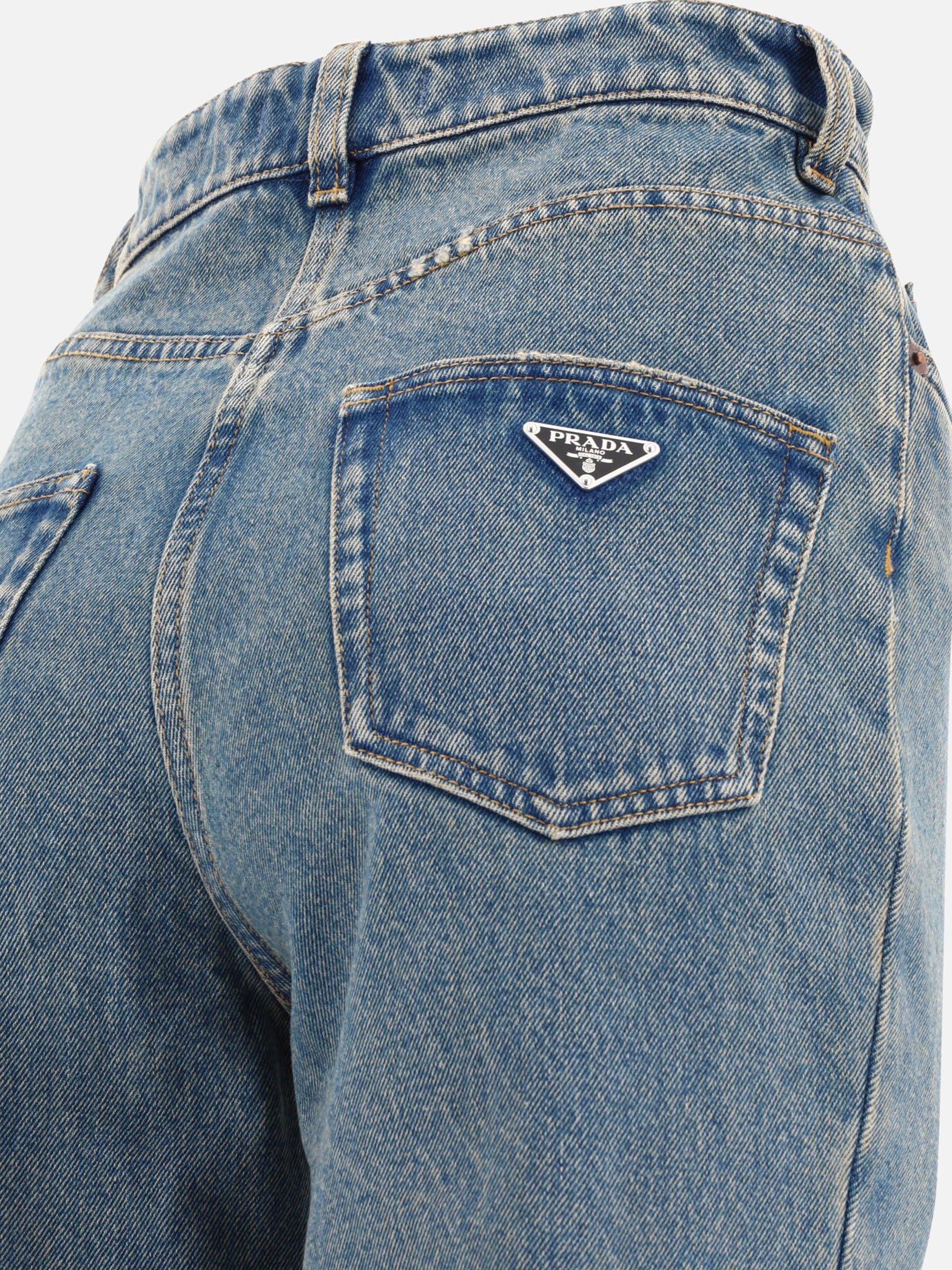 Straight-leg jeans 100% cotton  Light blue - Prada Women | PDP | VIETTI Online Store | thumbnail_4