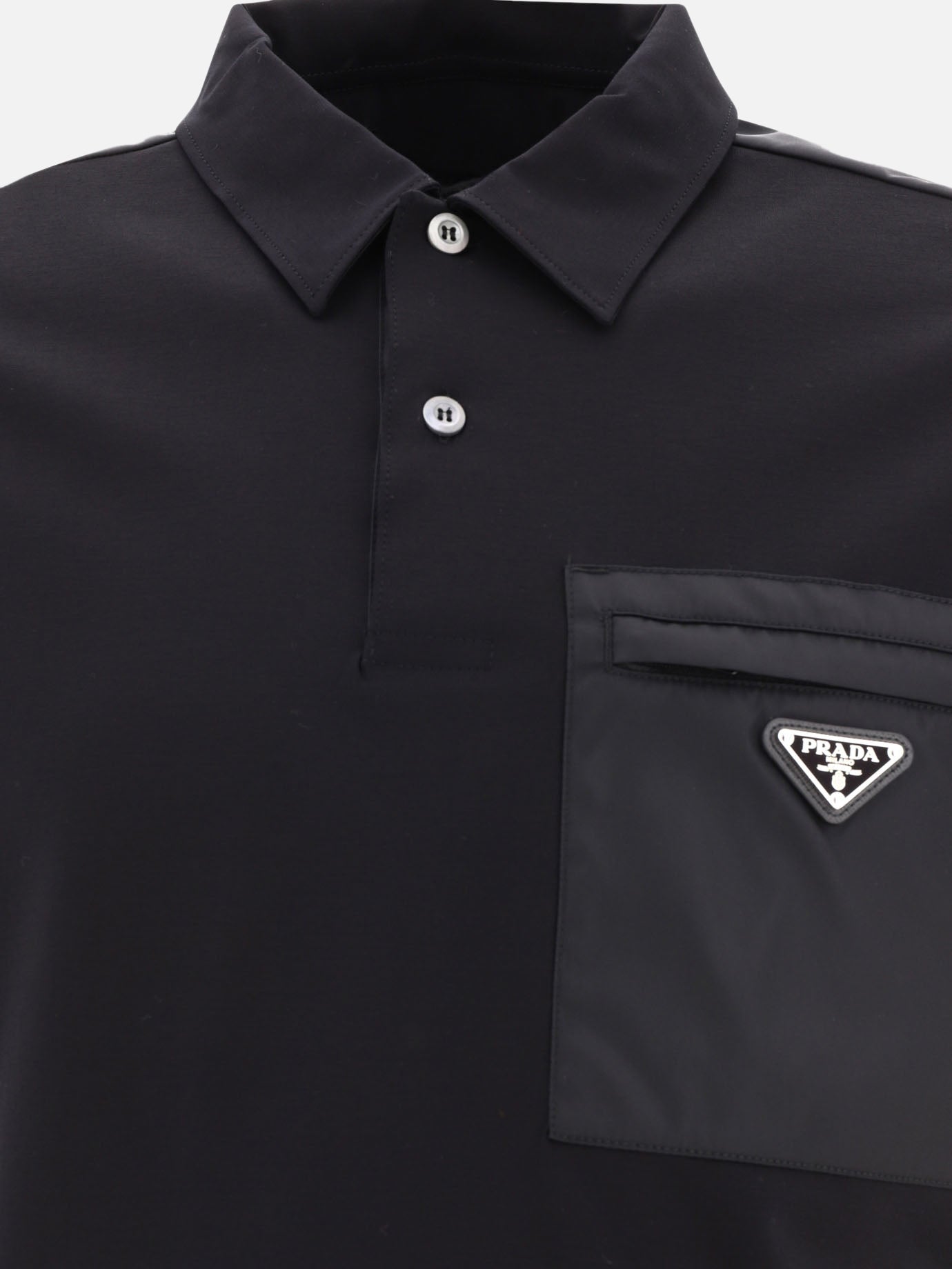 Polo shirts with buttons 92% cotton 8% elastane  Black - Prada Men | PDP | VIETTI Online Store | Zoom-Modal_3
