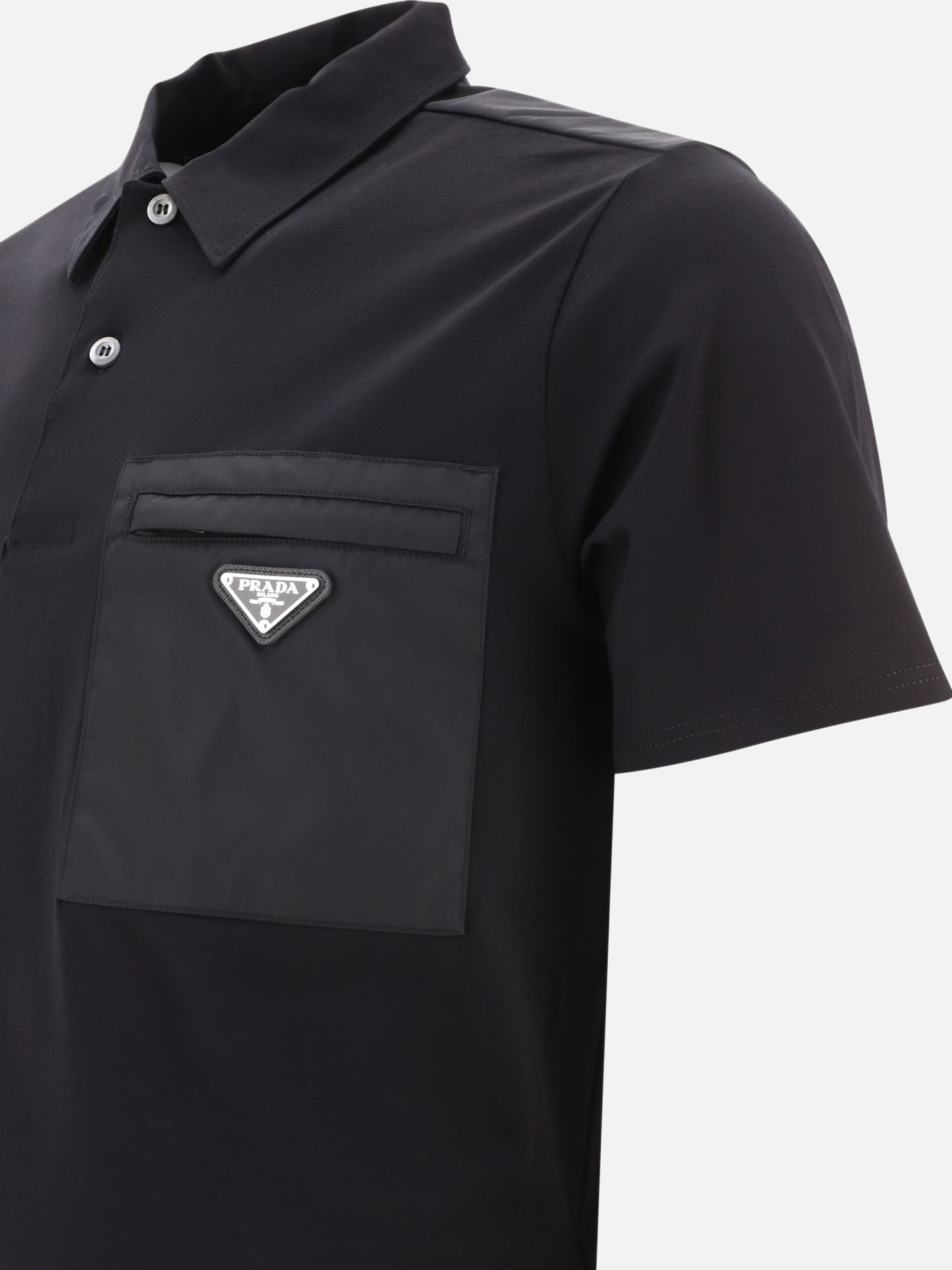 Polo shirts with buttons 92% cotton 8% elastane  Black - Prada Men | PDP | VIETTI Online Store | Zoom-Modal_4
