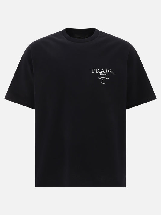 Crewneck t-shirts Logo  Black - Prada Men | PLP | VIETTI Online Store 
