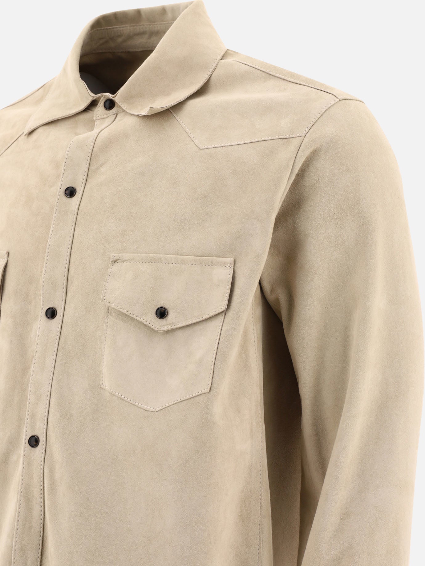 Overshirt jackets 100% leather  Beige - Tagliatore Men | PDP | VIETTI Online Store | thumbnail_4