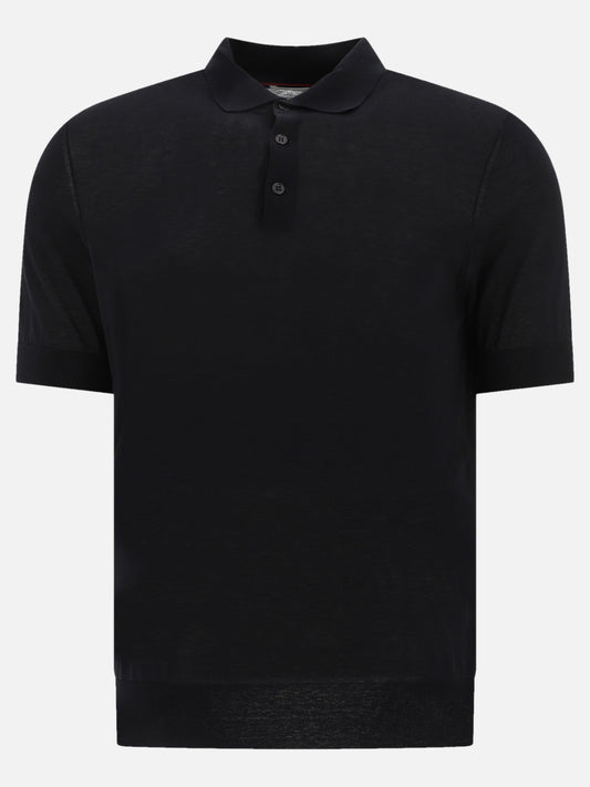 Polo shirts with buttons Solid colour  Black - Brunello Cucinelli Men | PLP | VIETTI Online Store 
