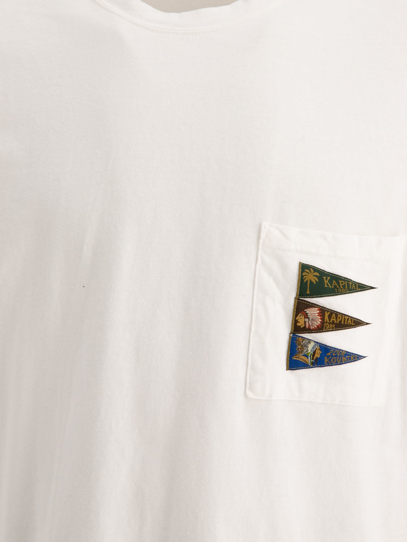 Crewneck t-shirts Solid colour  White - KAPITAL Men | PDP | VIETTI Online Store | Zoom-Modal_3
