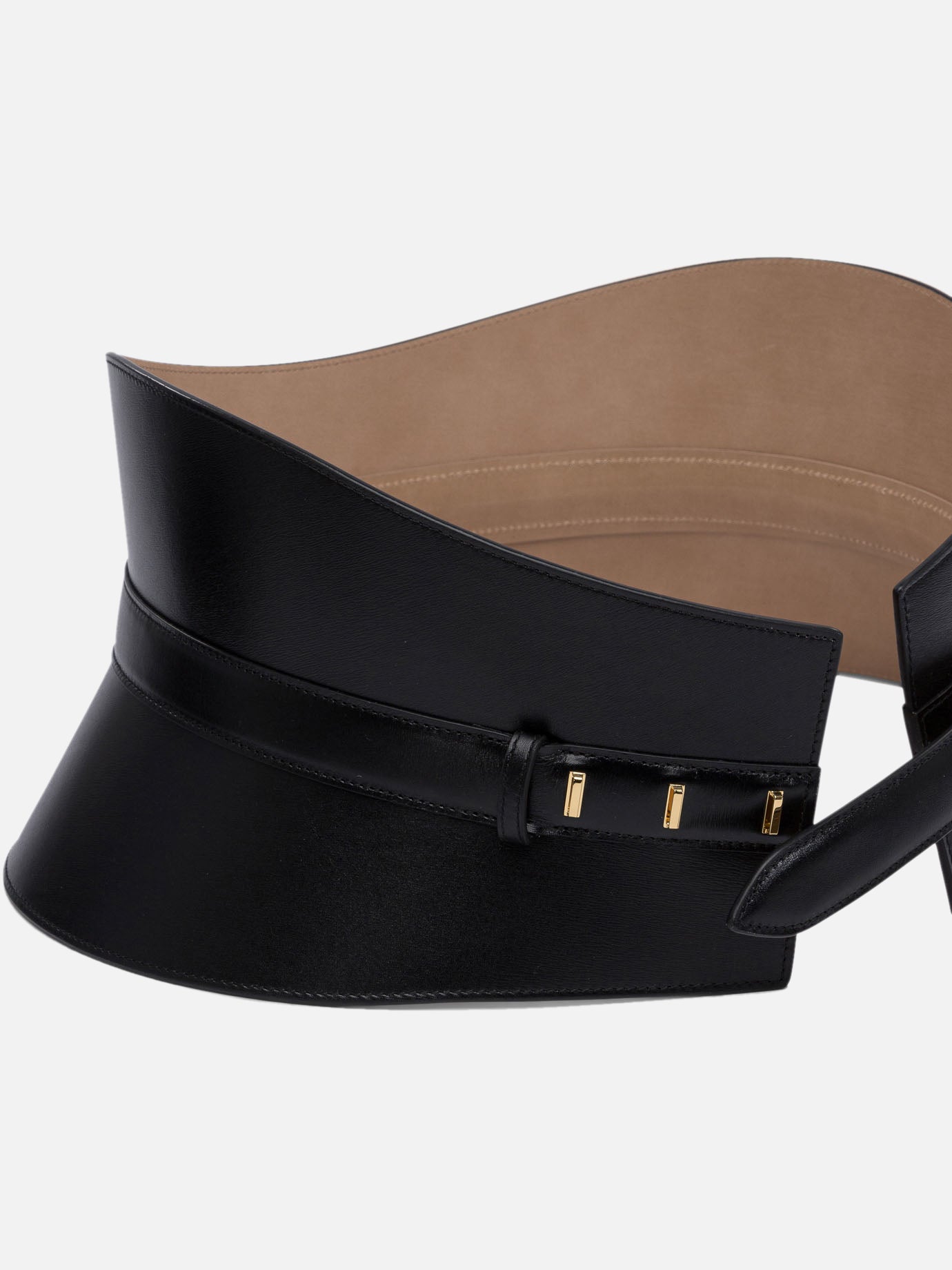 Leather belts Solid colour  Black - Alaïa Women | PDP | VIETTI Online Store | thumbnail_2