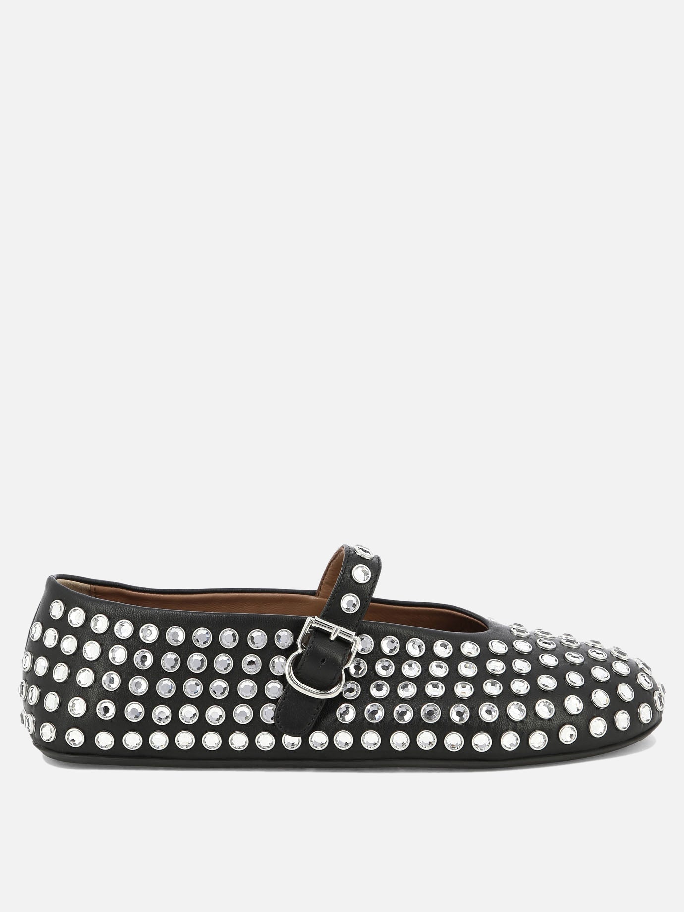 Mary Jane ballet flats 100% leather - 100% rubber  Black - Alaïa Women | PDP | VIETTI Online Store | thumbnail