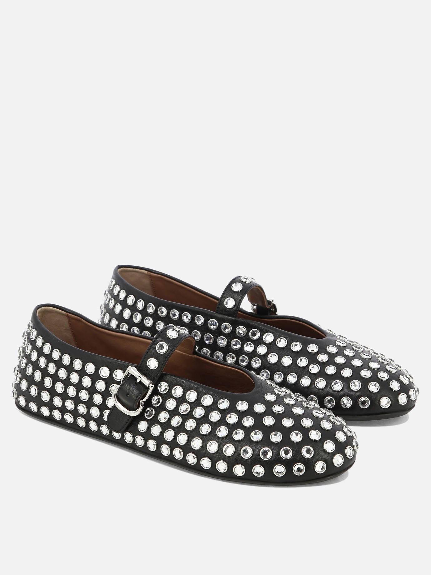 Mary Jane ballet flats 100% leather - 100% rubber  Black - Alaïa Women | PDP | VIETTI Online Store | thumbnail_2
