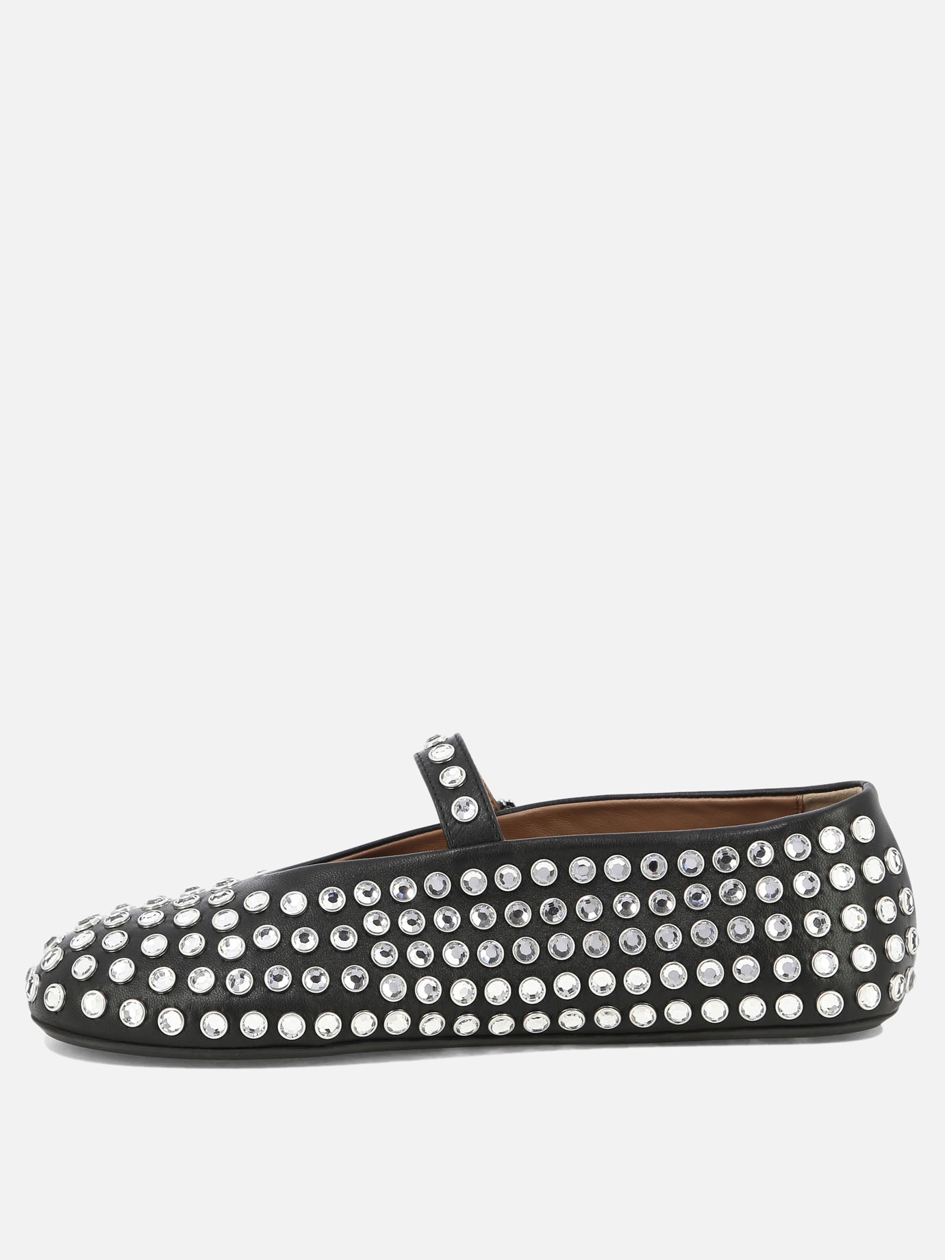 Mary Jane ballet flats 100% leather - 100% rubber  Black - Alaïa Women | PDP | VIETTI Online Store | thumbnail_3