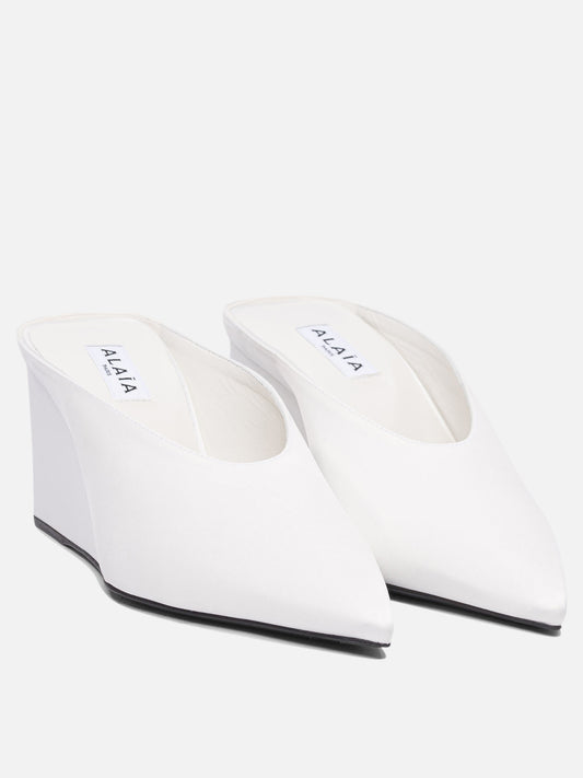 Alaïa Wedge mules 75 mm 10852733_37 White 2