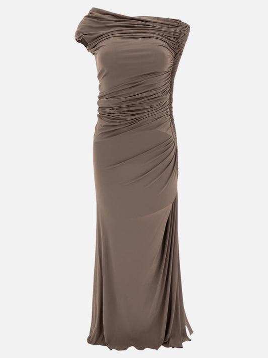 Alaïa Draped midi dress 16111840_36 Brown 1