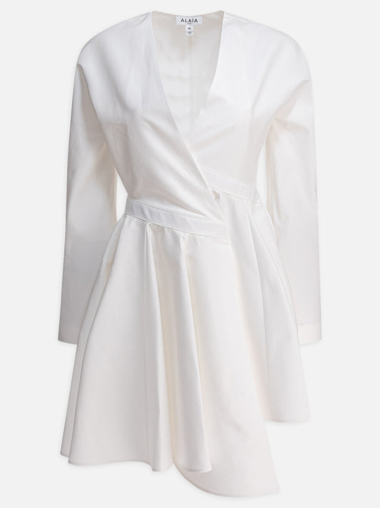 Alaïa Asymmetric short dress White