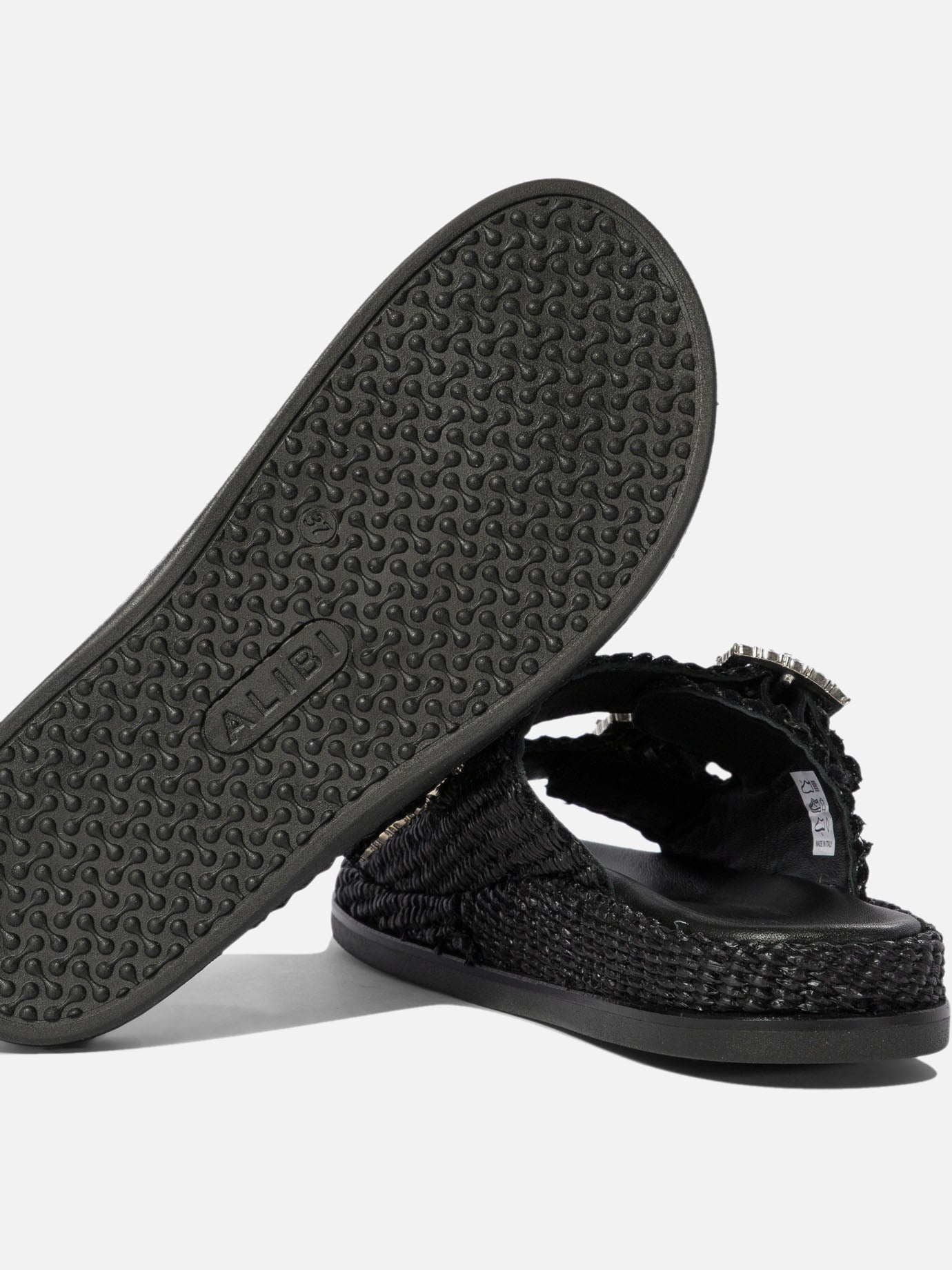 Flat sandals 100% rafia - 100% rubber  Black - Alibi Women | PDP | VIETTI Online Store | thumbnail_5