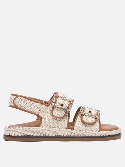 Flat sandals 100% rafia - 100% rubber  Beige - Alibi Women | PDP | VIETTI Online Store 
