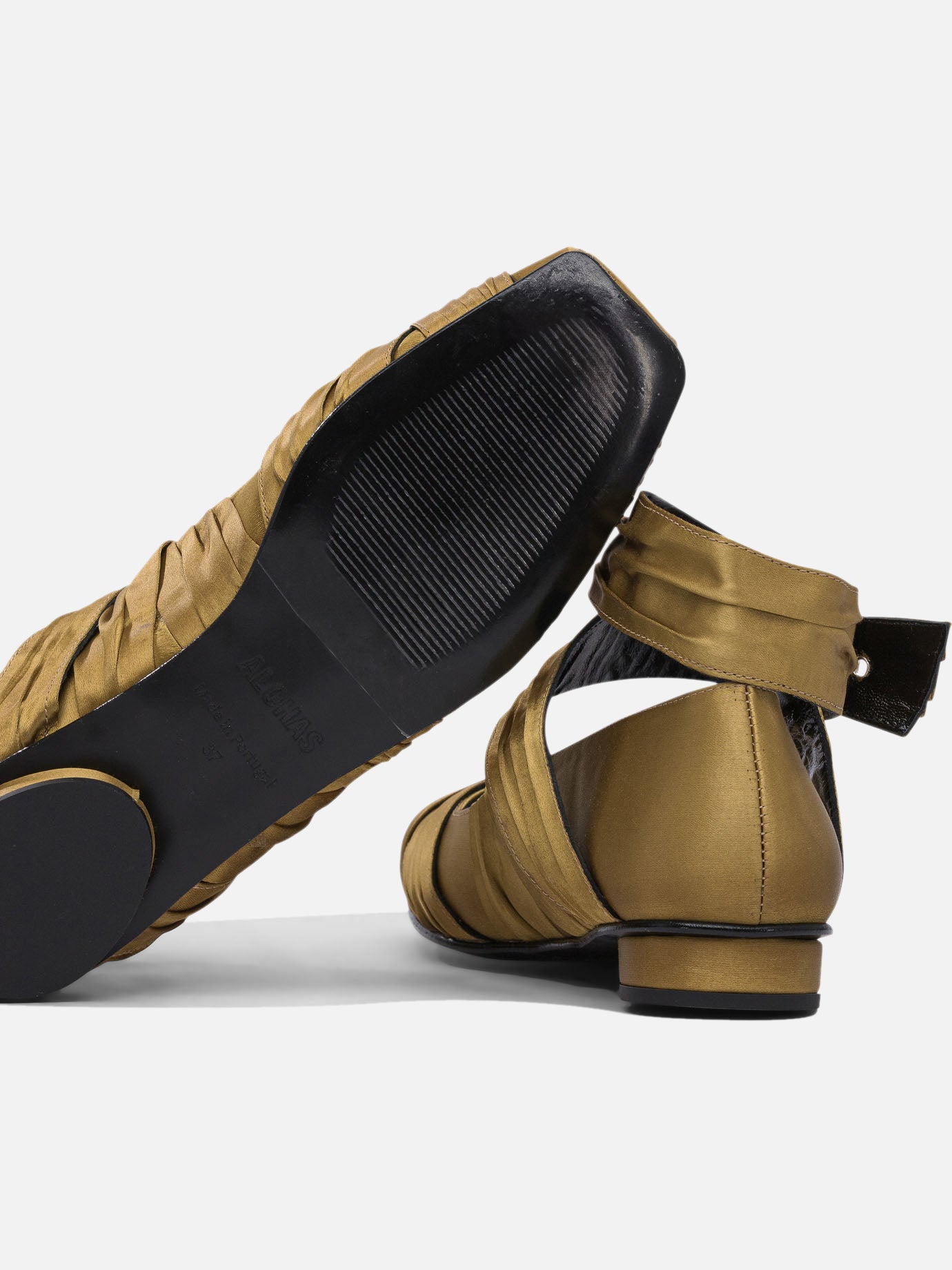 Classic ballet flats 60% polyethylene 40% recycled polyester - 100% cuerolite  Gold - Alohas Women | PDP | VIETTI Online Store | thumbnail_4