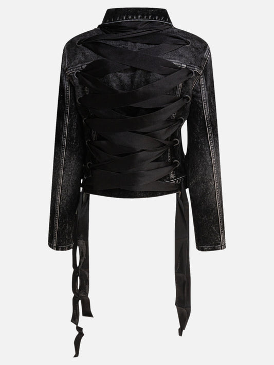 Balenciaga Denim jacket with laces 14620862_38 Black 2