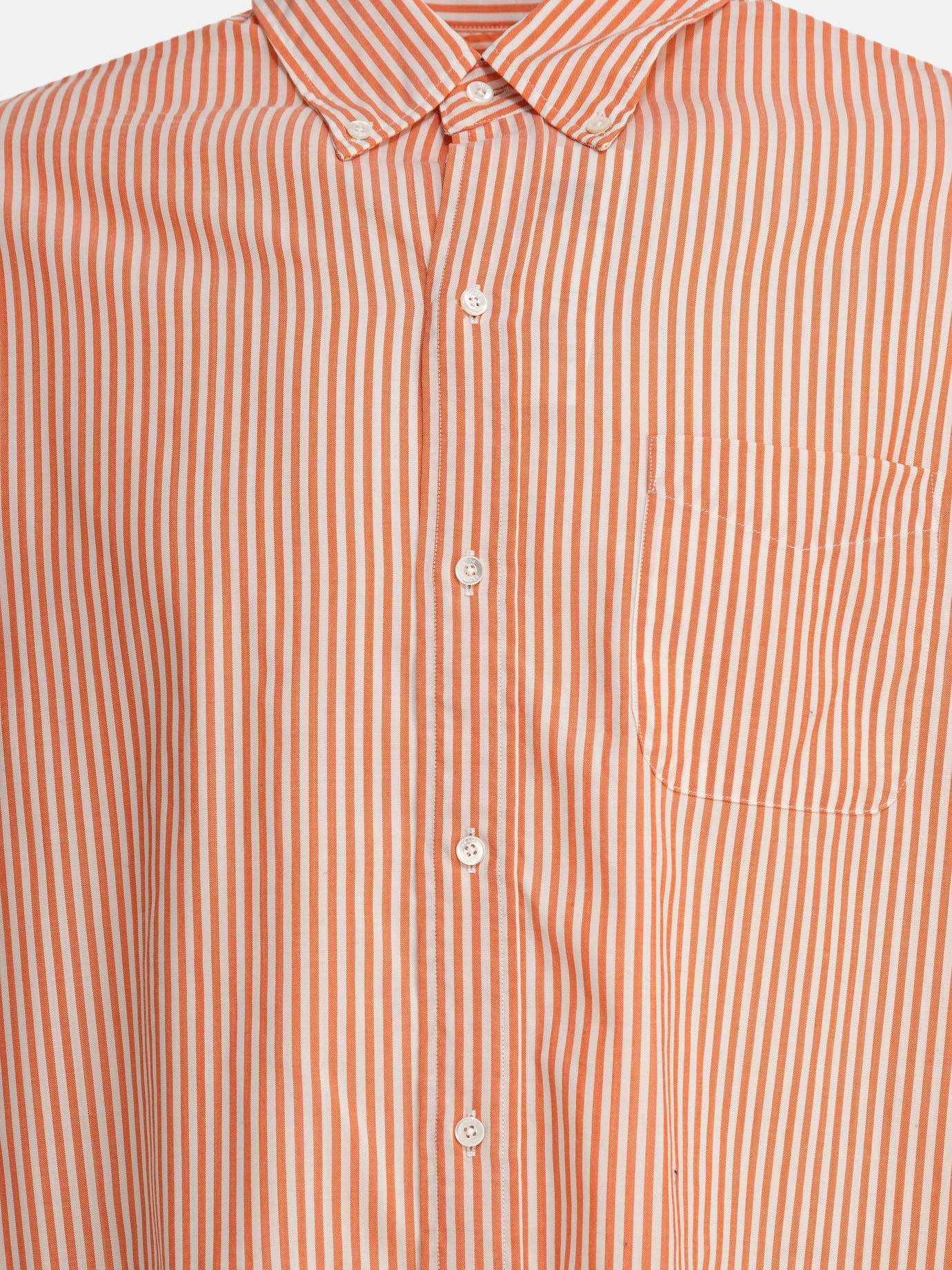 Beams Plus "Wool Stripe" Shirt Orange