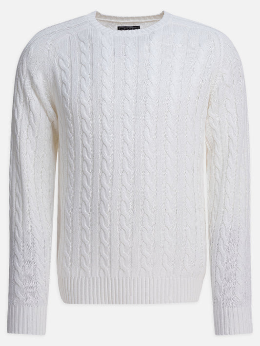 Beams Plus Linen and cotton sweater 15632866_S White 1
