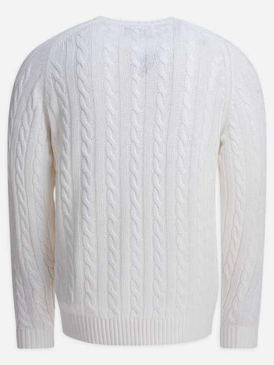 Beams Plus Linen and cotton sweater 15632866_S White 2